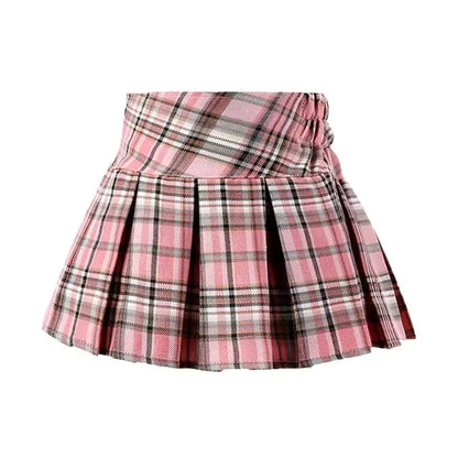 Kariertes Sommerkleid mit hoher Taille für Damen