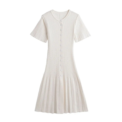 Modisches einreihiges langes Kleid für Damen
