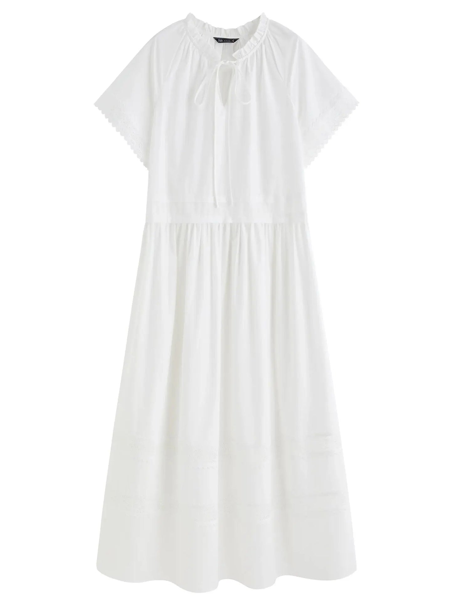 Sommerliches kurzärmliges Patchwork-Spitzenkleid für Damen