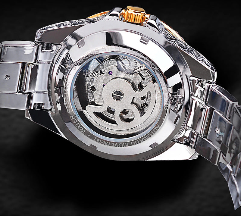 Forsining Skeleton Carved Tourbillon Mechanical Men's Wristwatch