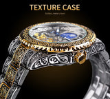 Forsining Skeleton Carved Tourbillon Mechanical Men's Wristwatch