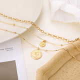 Multi-Layer Chain Head Pendant Necklace