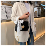 Solid color crossbody small square bag