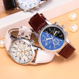 Glass Three-eye Men's Belt Watch Fashion