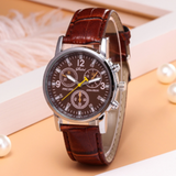 Glass Three-eye Men's Belt Watch Fashion