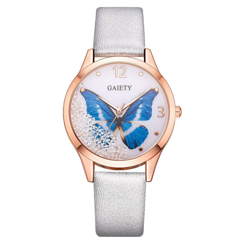 Gaiety Brand Luxury Removable Rhinestone Butterfly Watches