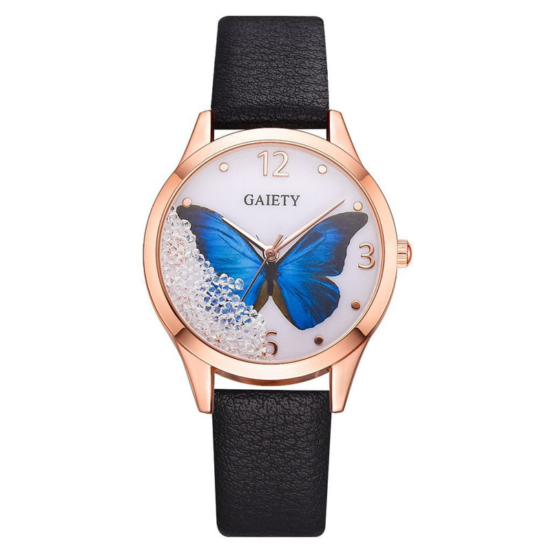 Gaiety Brand Luxury Removable Rhinestone Butterfly Watches