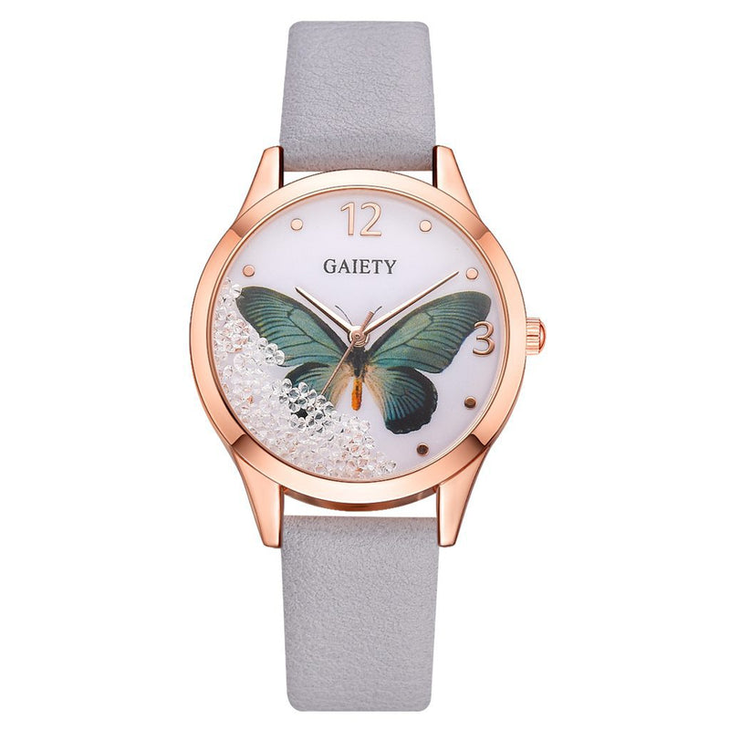 Gaiety Brand Luxury Removable Rhinestone Butterfly Watches