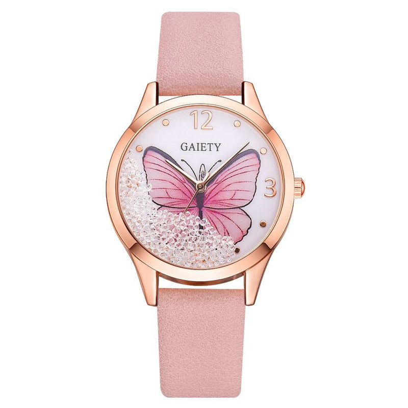 Gaiety Brand Luxury Removable Rhinestone Butterfly Watches