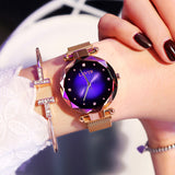 Rose Starry Sky Magnet Waterproof Female Wristwatch