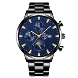 Men's Luminous Stainless Steel Quartz Wrist Watch