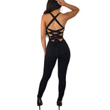 Sexy halter milk silk Tight jumpsuit