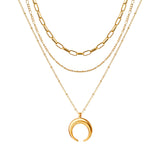 Multi-Layer Chain Head Pendant Necklace