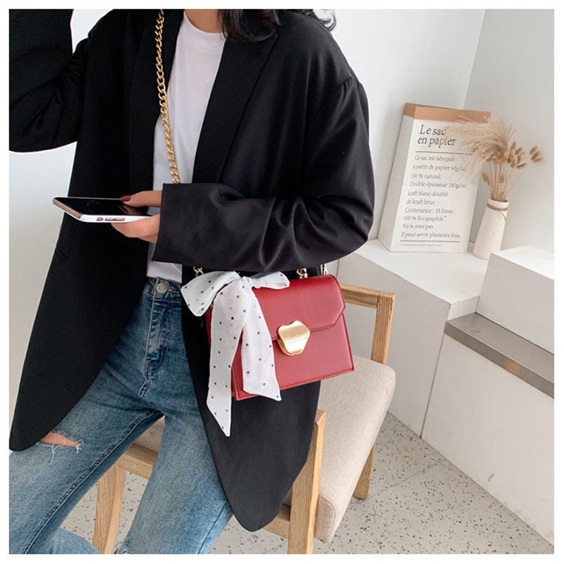 Solid color crossbody small square bag