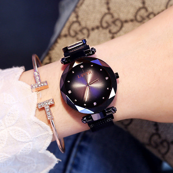 Rose Starry Sky Magnet Waterproof Female Wristwatch