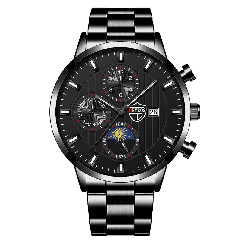 Men's Luminous Stainless Steel Quartz Wrist Watch