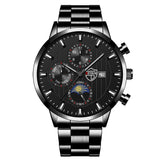 Men's Luminous Stainless Steel Quartz Wrist Watch