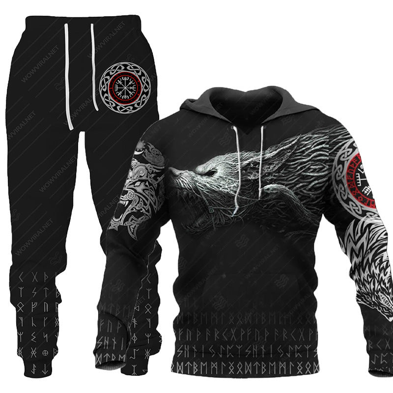 3D Wolf Print Tracksuit