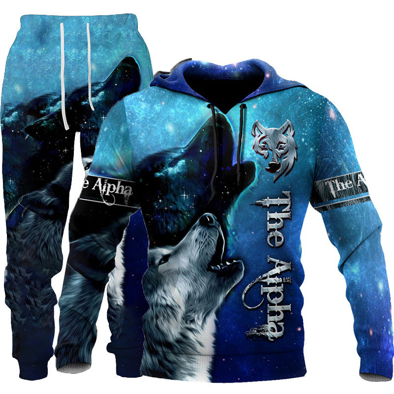 3D Wolf Print Tracksuit