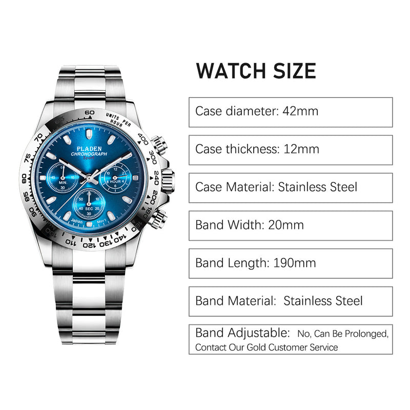 Men's Steel Band Luminous Quartz Watch