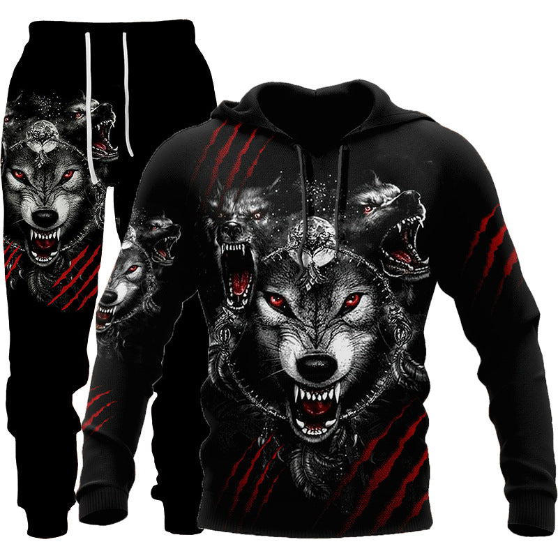 3D Wolf Print Tracksuit