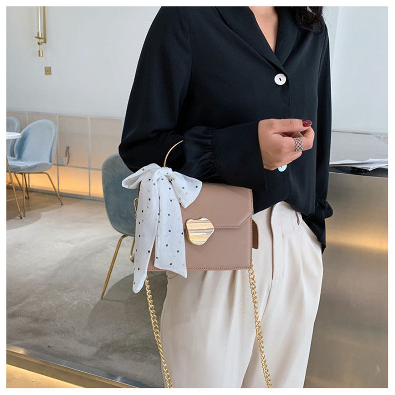 Solid color crossbody small square bag