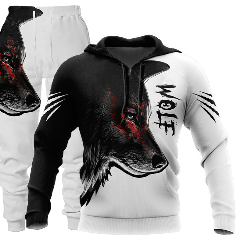 3D Wolf Print Tracksuit