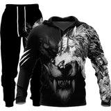 3D Wolf Print Tracksuit