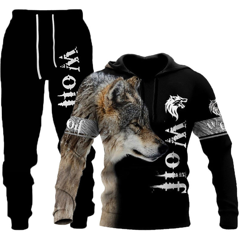 3D Wolf Print Tracksuit