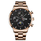 Men's Luminous Stainless Steel Quartz Wrist Watch