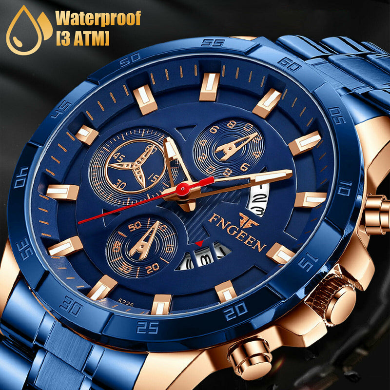 Men's Watch Stainless Steel Quartz Wristwatch