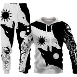 3D Wolf Print Tracksuit