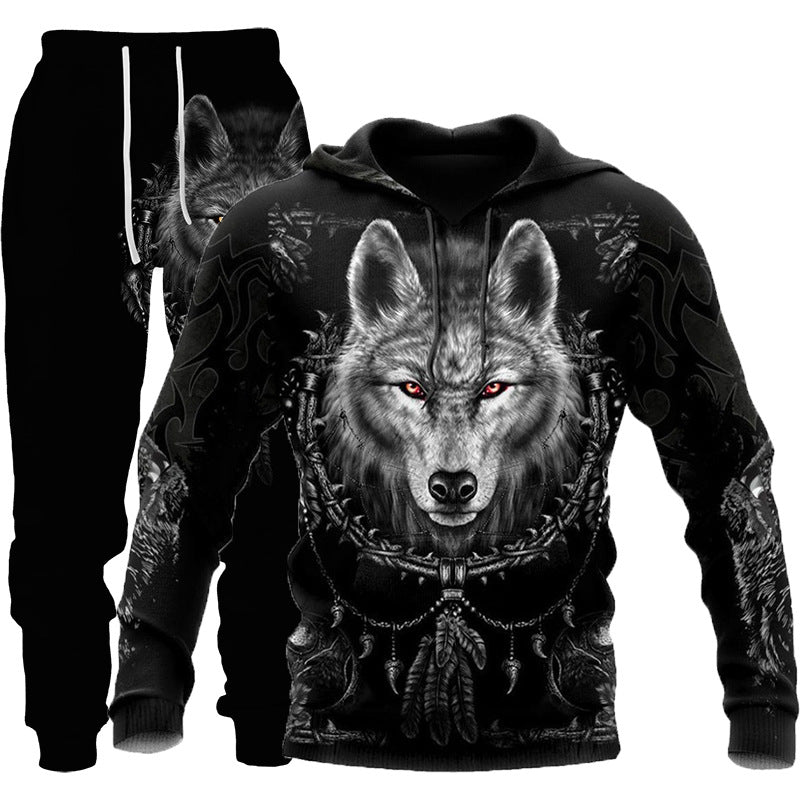 3D Wolf Print Tracksuit